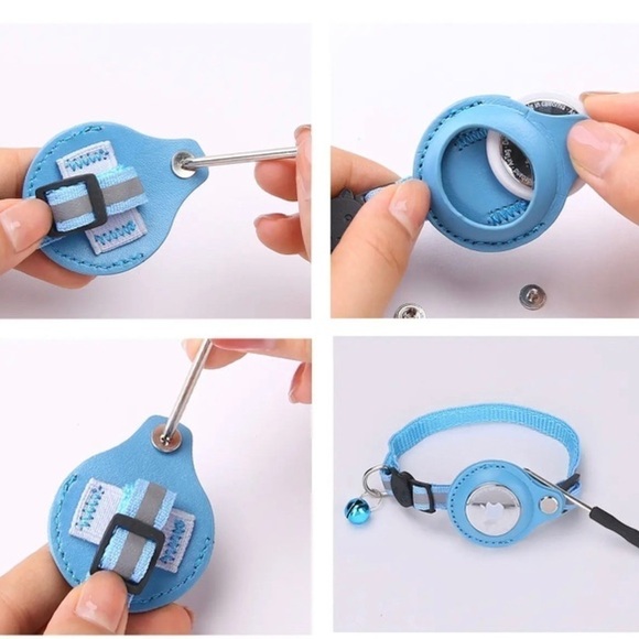 Cat Collar w/Air Tag holder,safety release,reflective, optional bell. - Picture 7 of 12